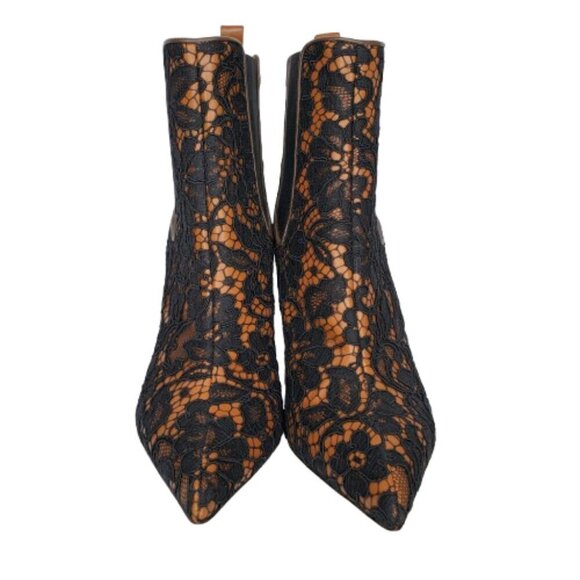 Givenchy Leather Lace Heeled Ankle Boots - Picture 3 of 9